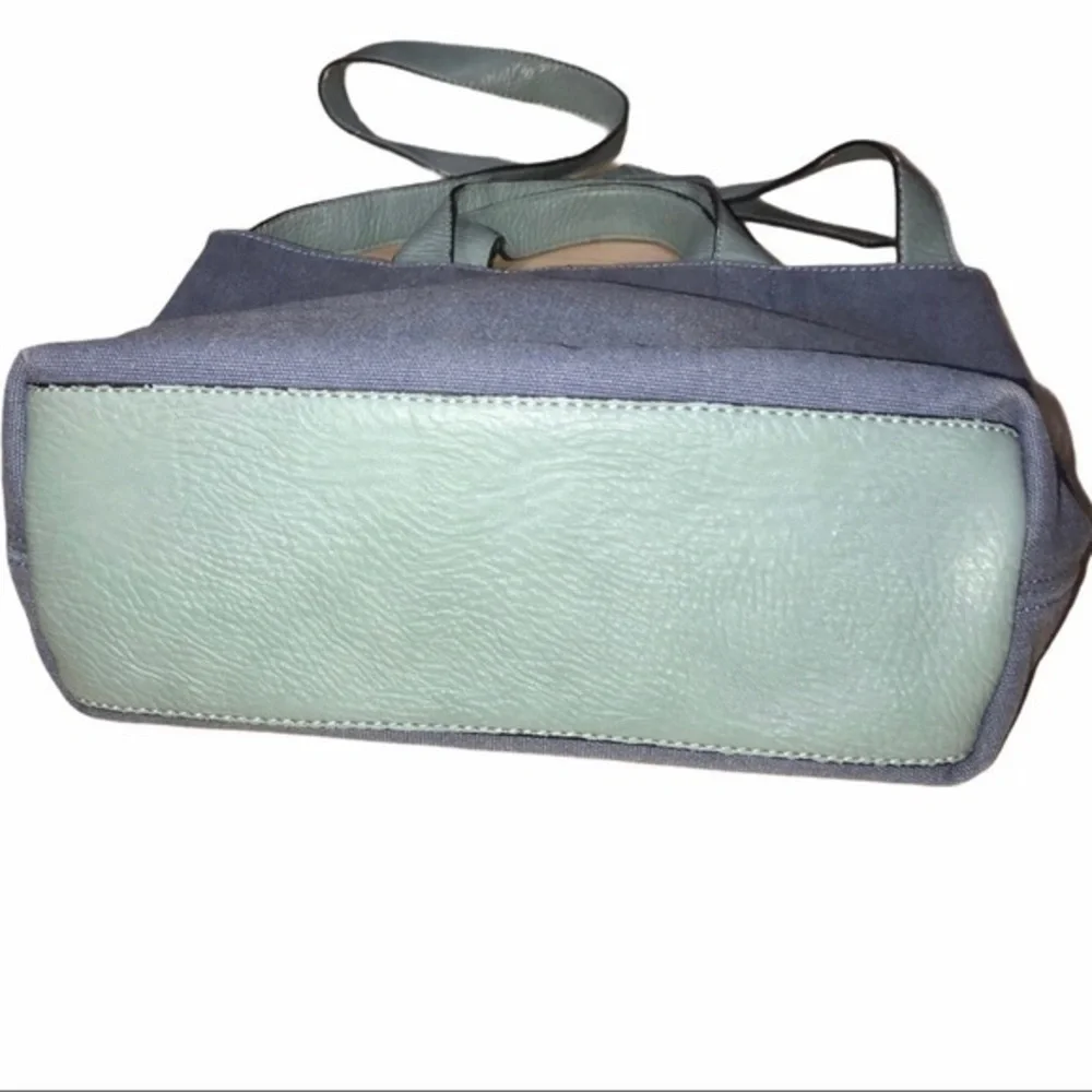 Two Tone Cloth and Vegan Purse- Blue Tones